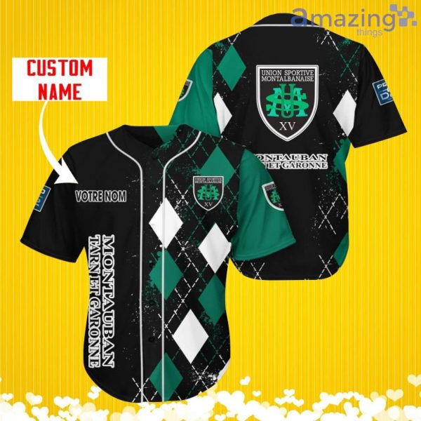 US Montauban Sports Logo Jersey Baseball Shirt Custom Name With Diamond Brush Pattern For Men And Women Product Photo 1