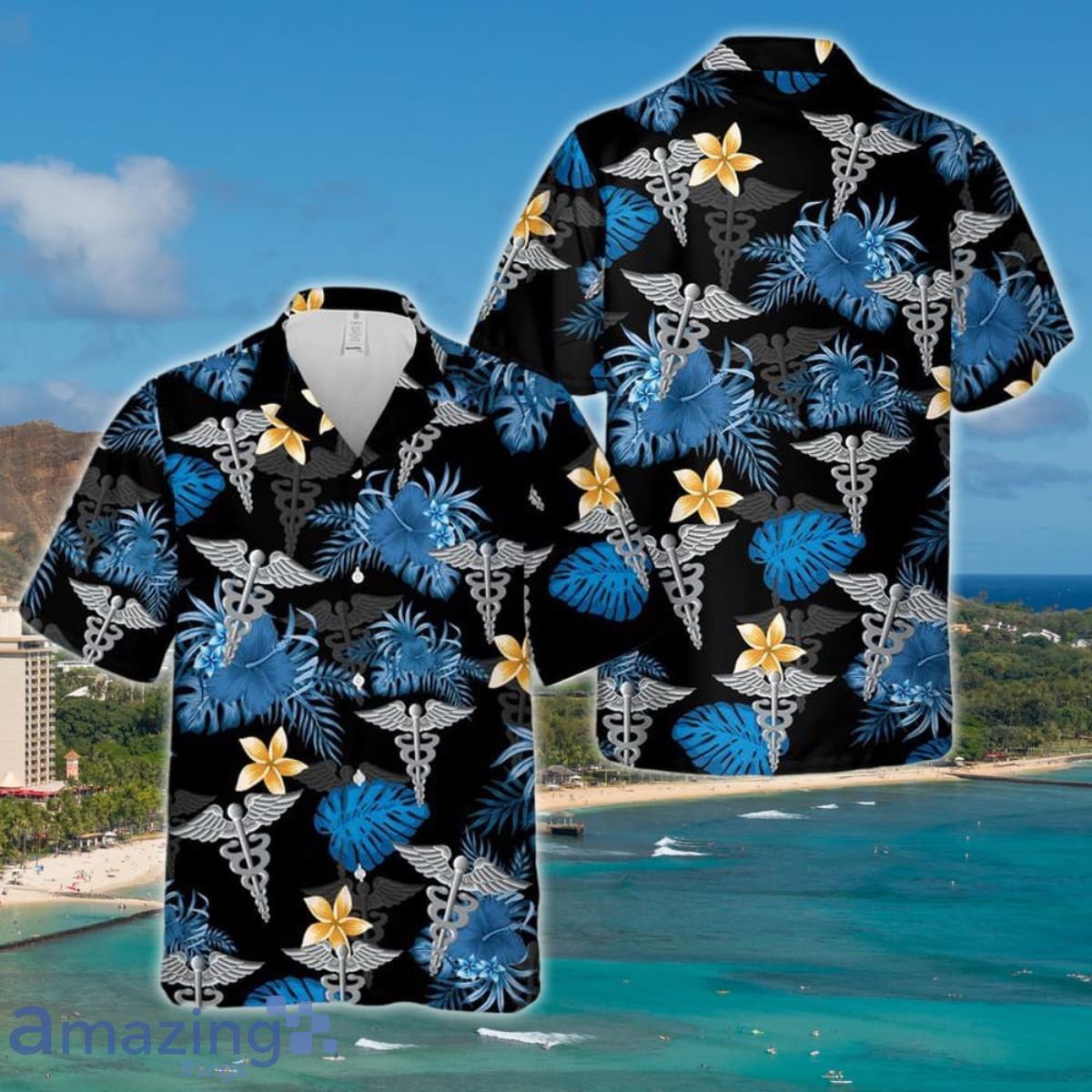 Us Navy Hawaiian Shirt, US Navy Hospital Corpsman A Caduceus Hawaiian Shirt Special Gift image Us Navy Hawaiian Shirt, US Navy Hospital Corpsman A Caduceus Hawaiian Shirt Special Gift Product Photo 1
