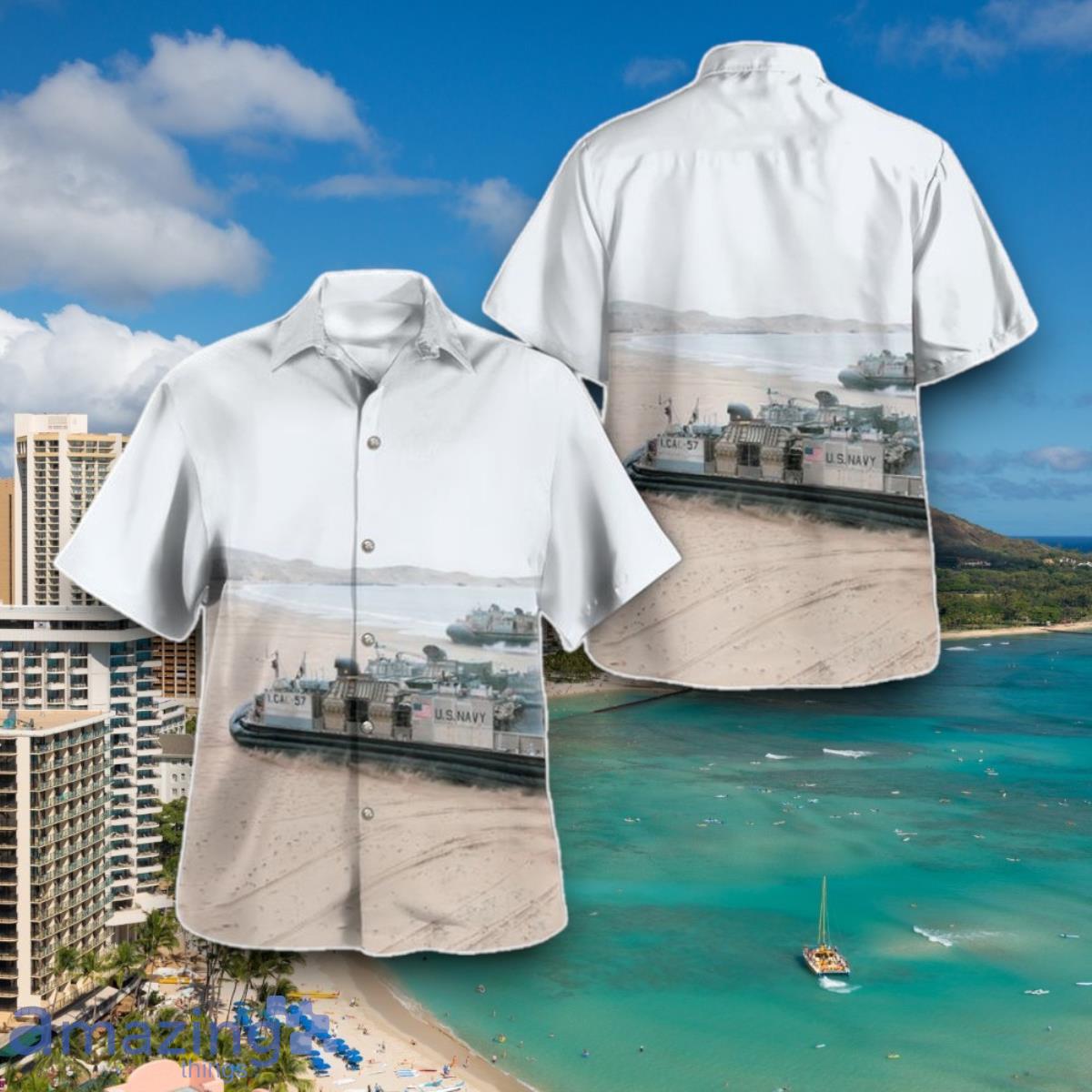 Us Navy Hawaiian Shirt, US Navy Landing Craft Air Cushion Hawaiian Shirt Special Gift image Us Navy Hawaiian Shirt, US Navy Landing Craft Air Cushion Hawaiian Shirt Special Gift Product Photo 1