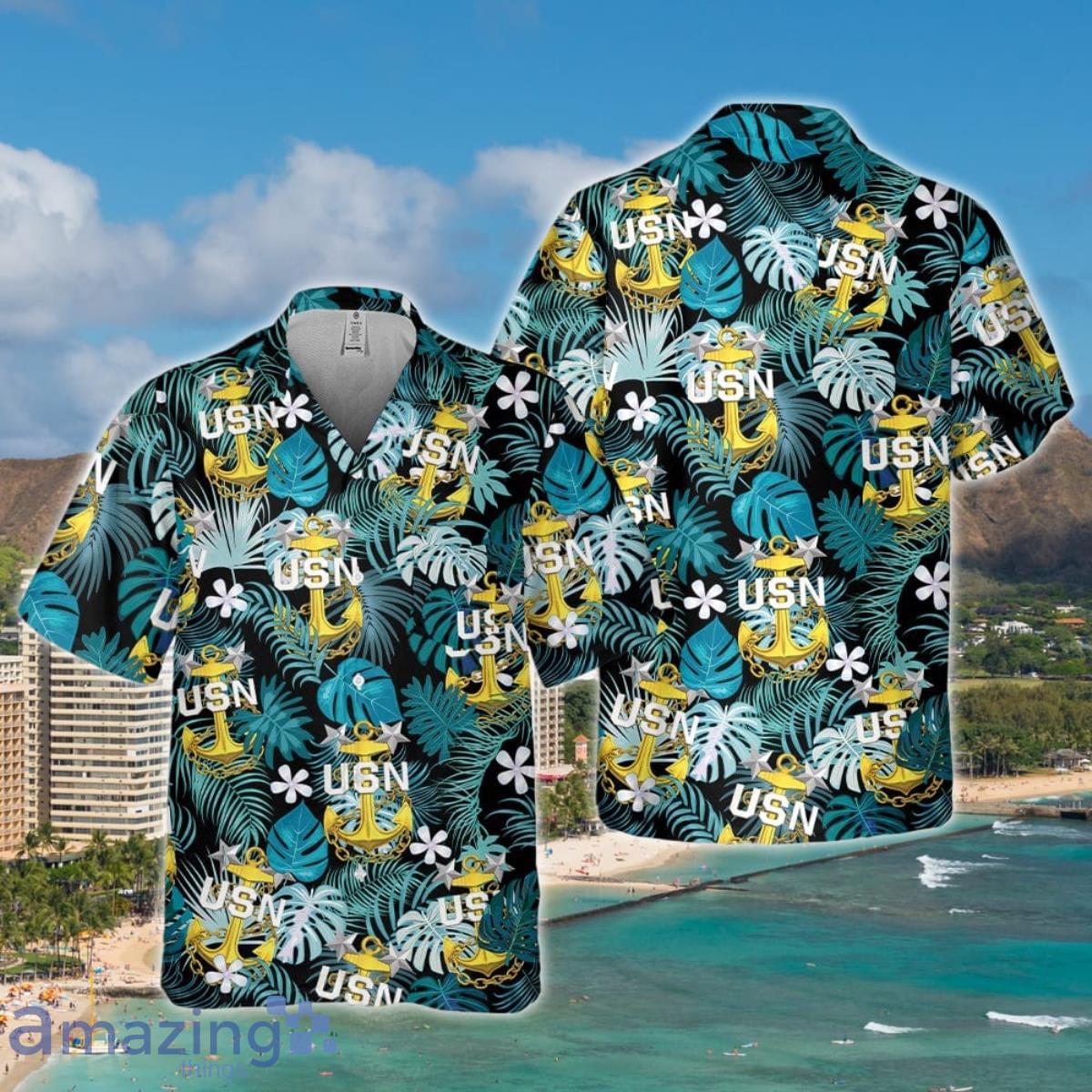 Us Navy Hawaiian Shirt, US Navy Master Chief Anchor Pocket Hawaiian Shirt Special Gift image Us Navy Hawaiian Shirt, US Navy Master Chief Anchor Pocket Hawaiian Shirt Special Gift Product Photo 1