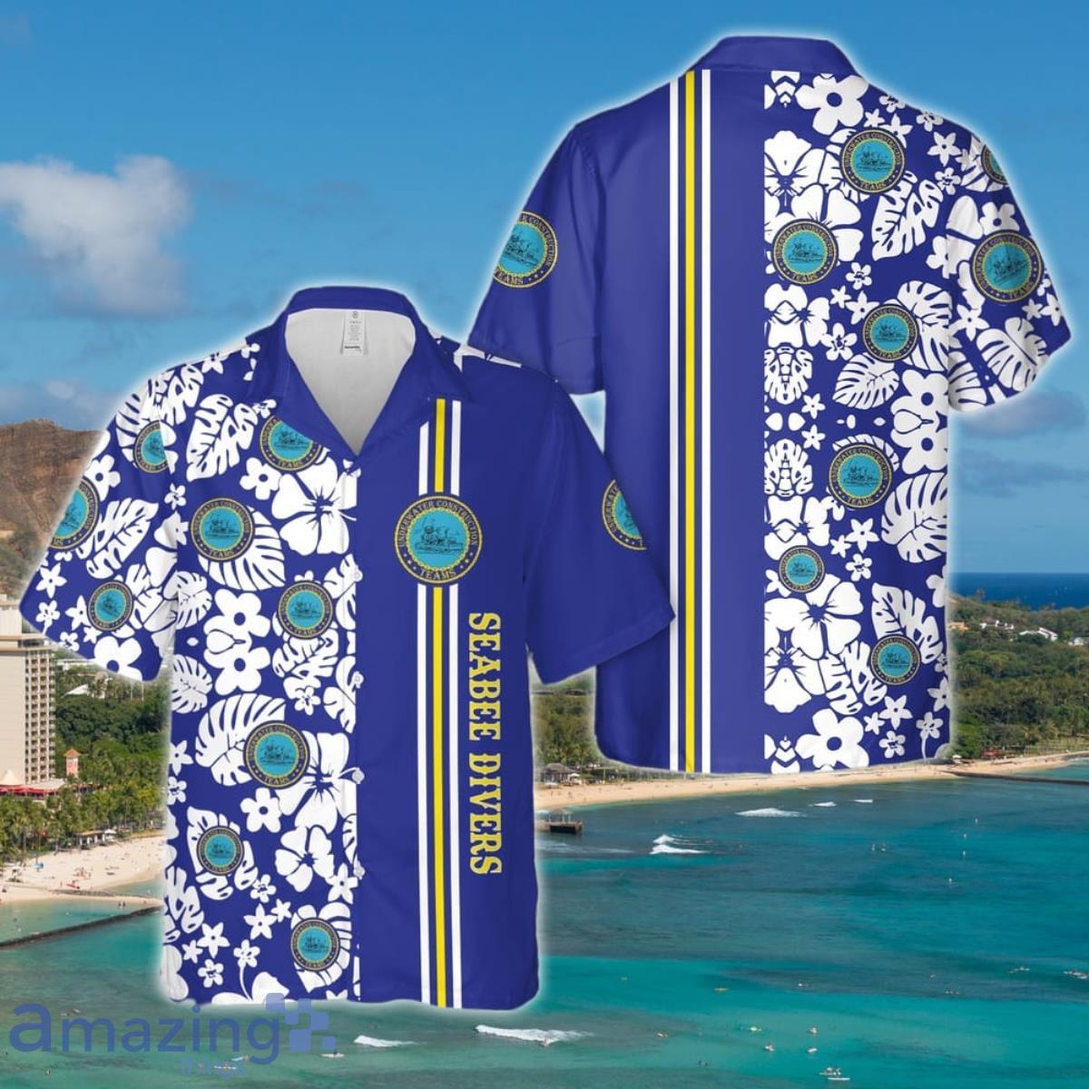 Us Navy Hawaiian Shirt, US Navy Seabee Divers Hawaiian Shirt Special Gift image Us Navy Hawaiian Shirt, US Navy Seabee Divers Hawaiian Shirt Special Gift Product Photo 1