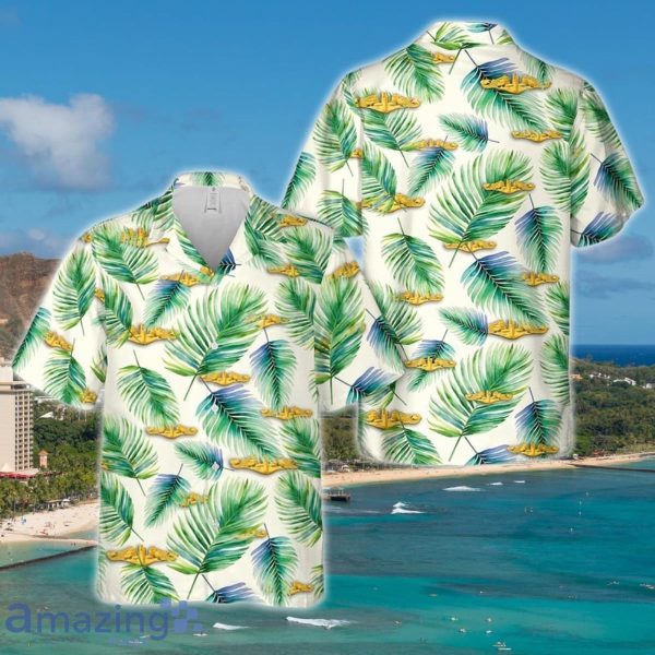 Us Navy Hawaiian Shirt, US Navy Submarine Warfare Insignia Gold Hawaiian Shirt Special Gift Product Photo 1