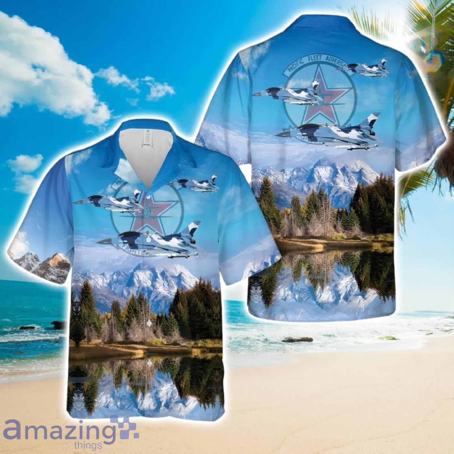 US Navy Lockheed Martin F-16N Fighting Falcon Bandits Aloha Hawaiian Shirt Gift For Summer Product Photo 1
