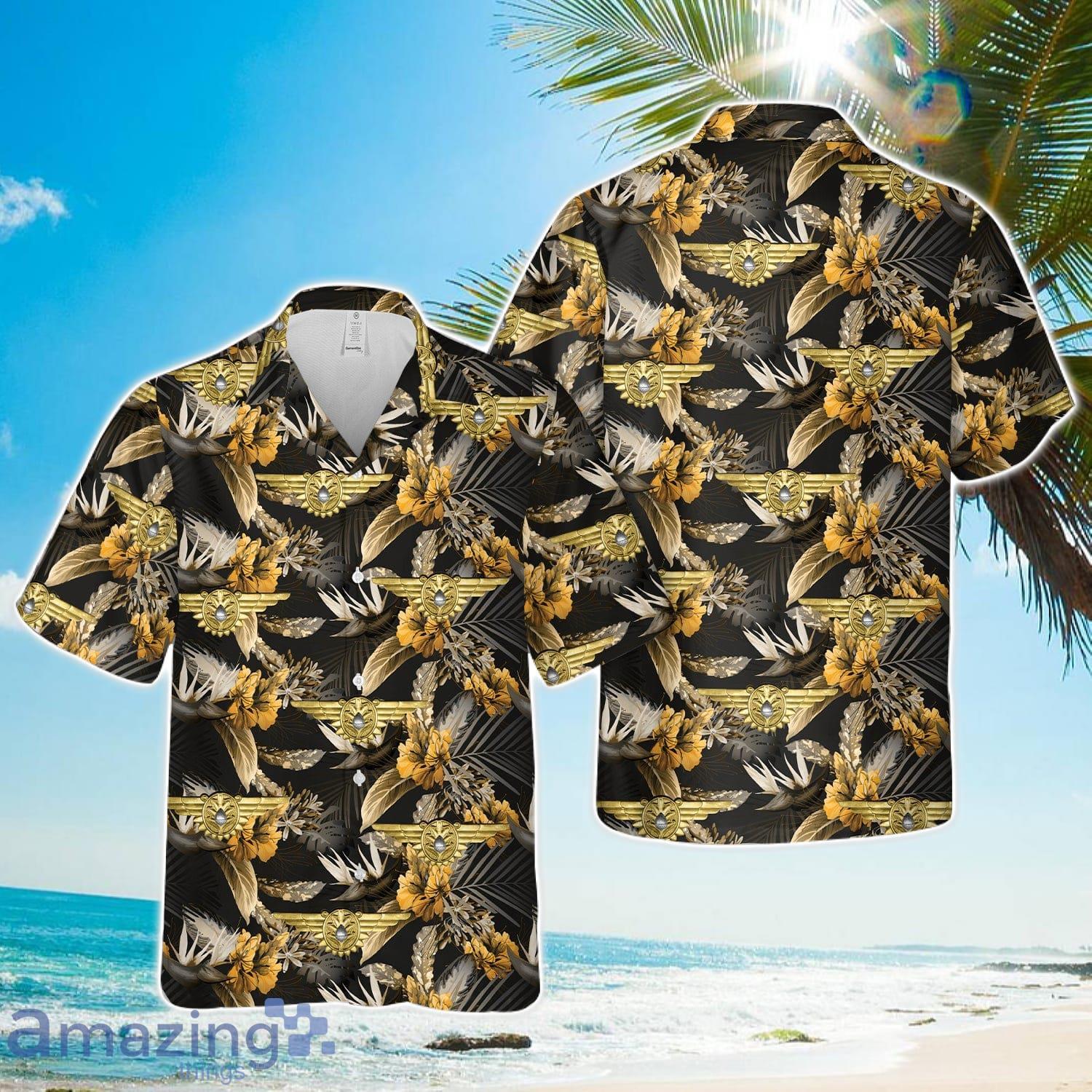 US Navy WWII Naval Flight Surgeon Insignia Hawaiian Shirt 3D Printed Button Shirt image US Navy WWII Naval Flight Surgeon Insignia Hawaiian Shirt 3D Printed Button Shirt Product Photo 1
