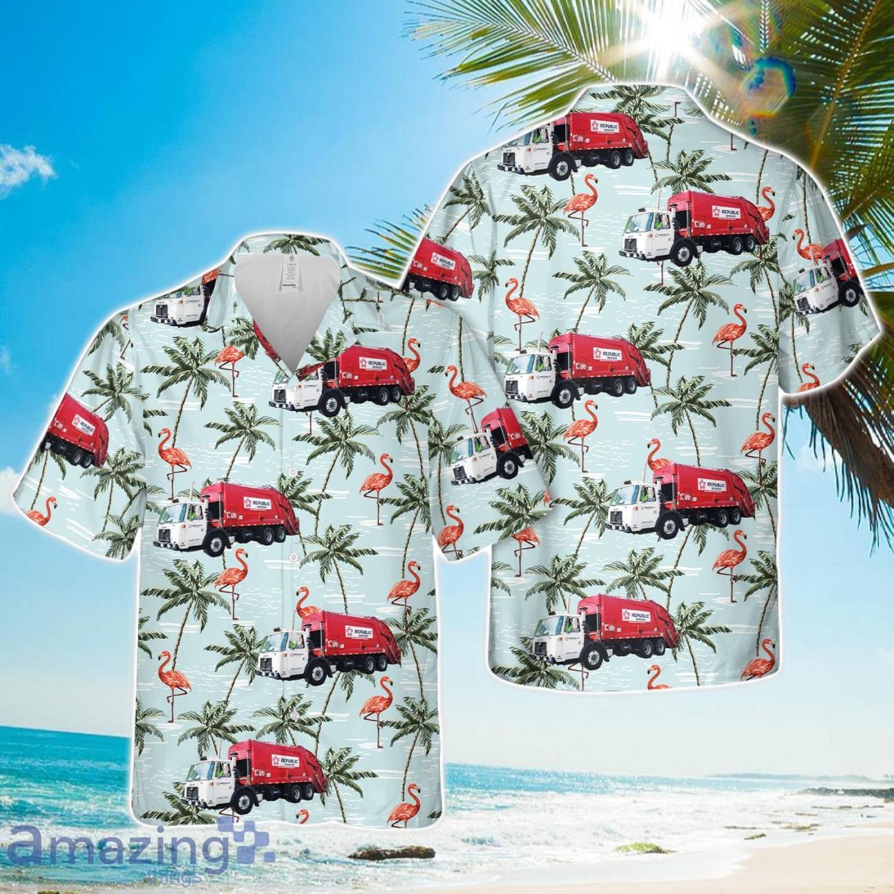 US Republic Services Autocar Xpeditor McNeilus RL Hawaiian Shirt 3D Printed Beach Lover Gift image US Republic Services Autocar Xpeditor McNeilus RL Hawaiian Shirt 3D Printed Beach Lover Gift Product Photo 1