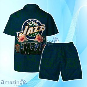 Utah Jazz NBA Aloha Tiki Hawaiian Shirt & Short Summer Beach Product Photo 2
