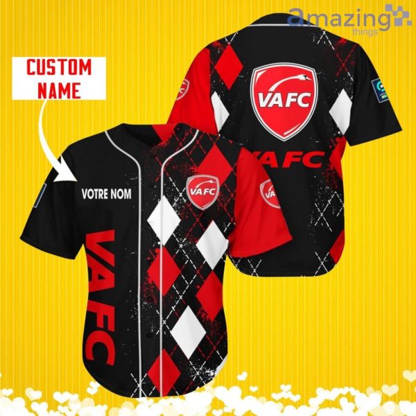 Valenciennes Football Club Sports Logo Jersey Baseball Shirt Custom Name With Diamond Brush Pattern For Men And Women Product Photo 2