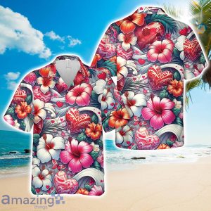 Valentine Hearts 3D Beach Shirt Summer Hawaiian Shirt Product Photo 1
