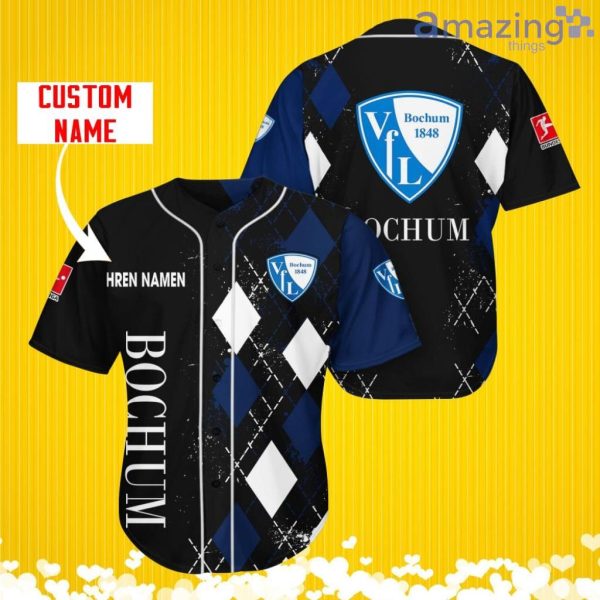 VfL Bochum Sports Logo Jersey Baseball Shirt Custom Name With Diamond Brush Pattern For Men And Women Product Photo 1