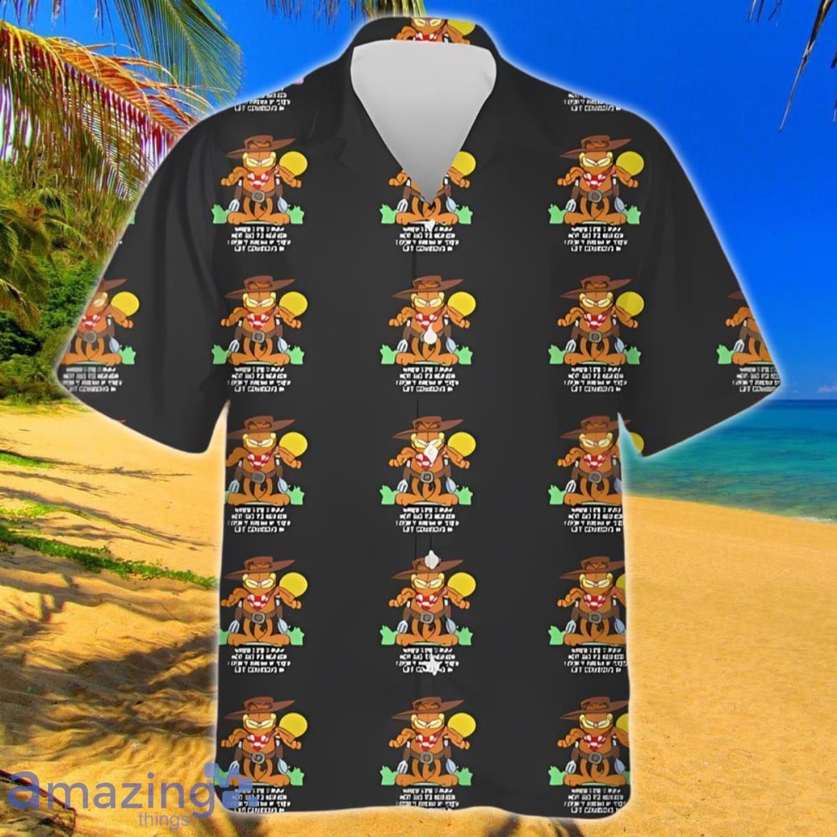 Vintage Garfield Cowboy Heaven Hawaiians Shirt Style Gift For Men And Women image Vintage Garfield Cowboy Heaven Hawaiians Shirt Style Gift For Men And Women Product Photo 1