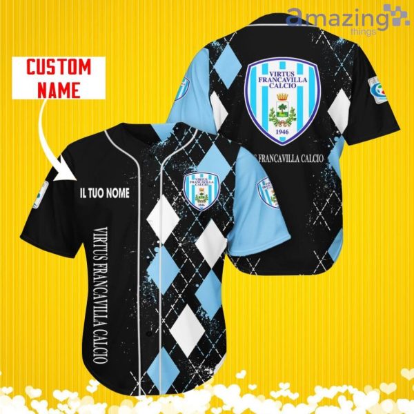 Virtus Francavilla Calcio Sports Logo Jersey Baseball Shirt Custom Name With Diamond Brush Pattern For Men And Women Product Photo 3