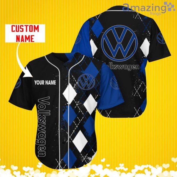 Volkswagen Sports Logo Jersey Baseball Shirt Custom Name With Diamond Brush Pattern For Men And Women Product Photo 1