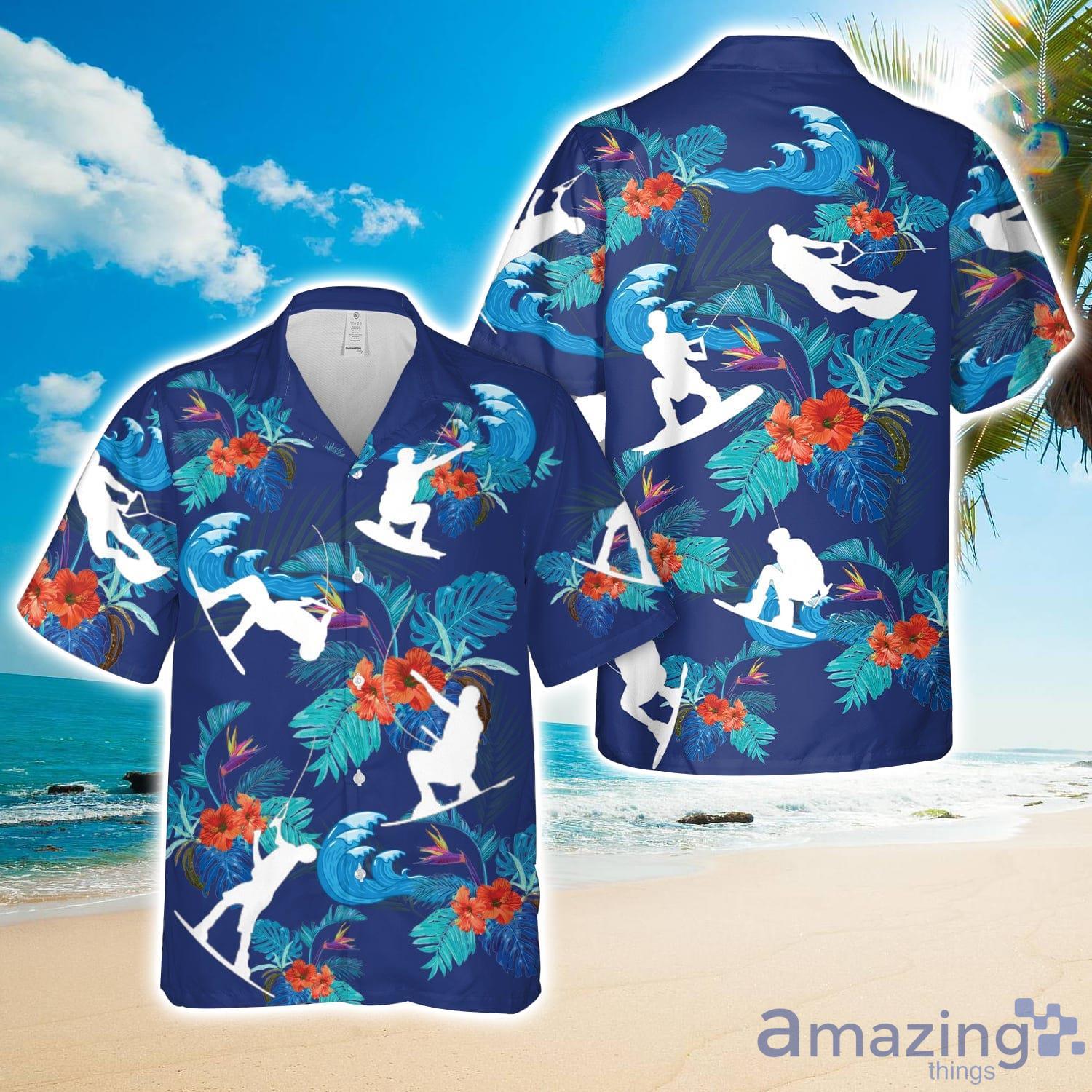 Wakeboarding Silhouettes Hawaiian Shirt Summer Holiday Gift image Wakeboarding Silhouettes Hawaiian Shirt Summer Holiday Gift Product Photo 1