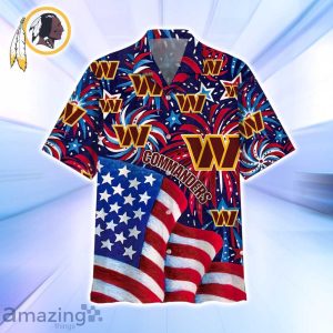 Washington Commanders NFL Flag Memorial Firework Hawaiian Shirt For Real Fans Product Photo 2