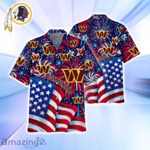 Washington Commanders NFL Flag Memorial Firework Hawaiian Shirt For Real Fans Product Photo 1