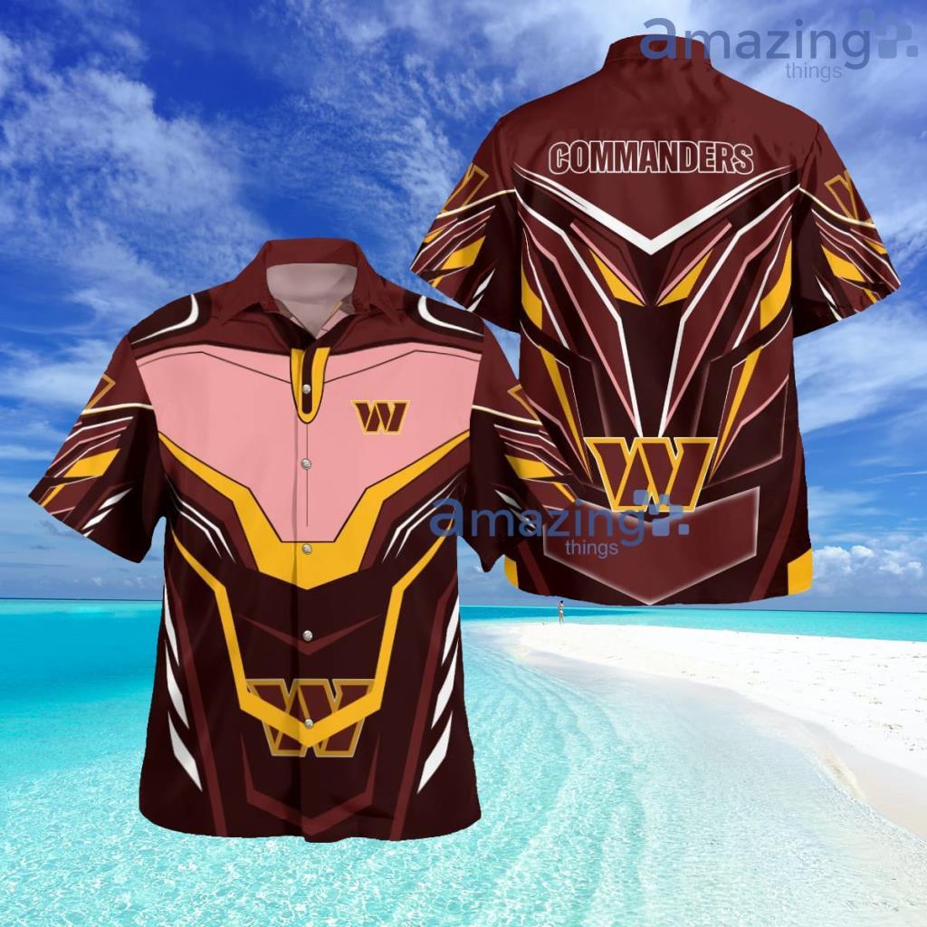 Washington Commanders Switch It Up Short Sleeve Button Down Tropical Hawaiian Shirt image Washington Commanders Switch It Up Short Sleeve Button Down Tropical Hawaiian Shirt Product Photo 1