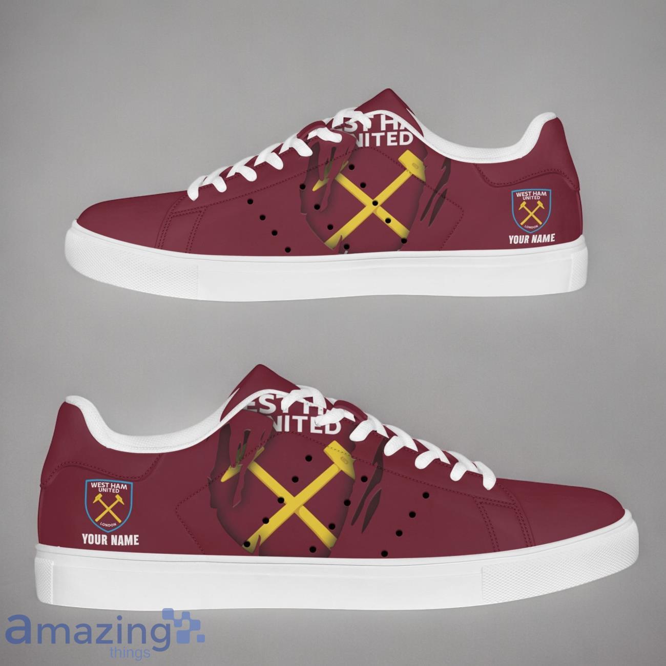 West Ham United EPL Custom Name New Stansmith Shoes Gifts For Fans image West Ham United EPL Custom Name New Stansmith Shoes Gifts For Fans Product Photo 1