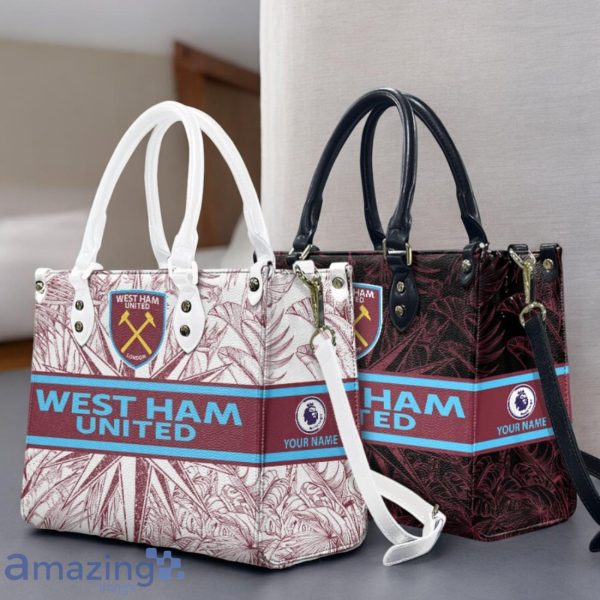 West Ham United F.C Leather Handbag Custom Name Gift For Women Product Photo 1