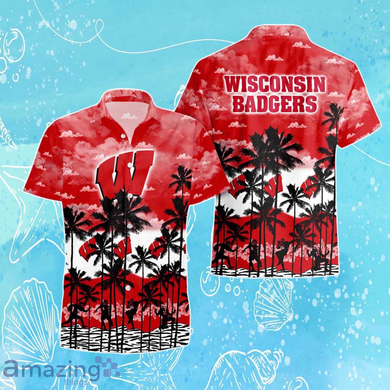 Wisconsin Badgers Hawaiian Shirt Trending Summer Gift For Men Women image Wisconsin Badgers Hawaiian Shirt Trending Summer Gift For Men Women Product Photo 1