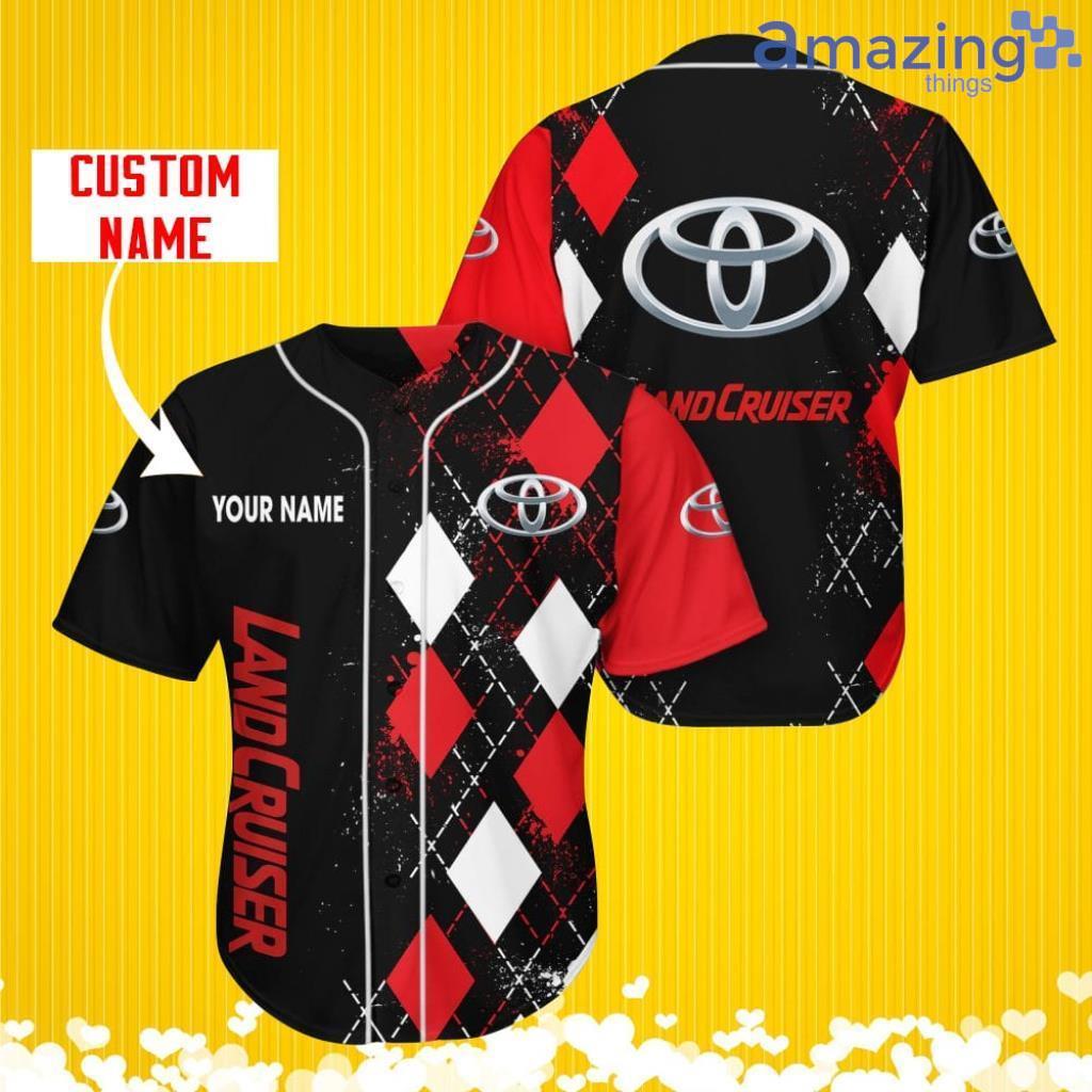 Toyota Land Cruiser Sports Logo Jersey Baseball Shirt Custom Name With Diamond Brush Pattern For Men And Women image Toyota - Land Cruiser Sports Logo Jersey Baseball Shirt Custom Name With Diamond Brush Pattern For Men And Women Product Photo 1