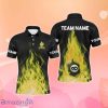 Yellow Flaming Billiard 3D Polo Shirts, Billiard Shirt Designs Special Gift