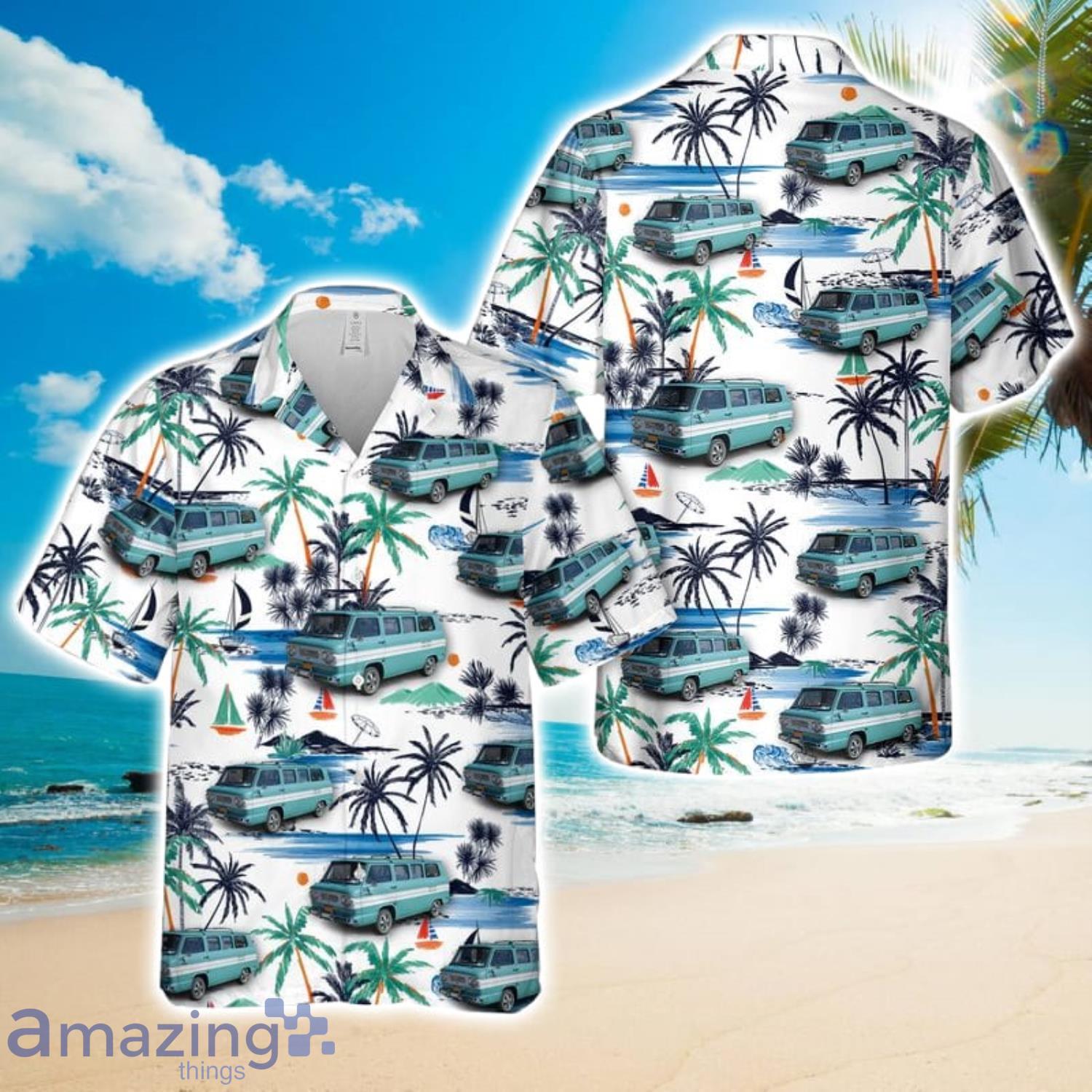1964 Chevrolet Corvair Greenbrier Sportswagon Beach Gift Hawaiian Shirt image 1964 Chevrolet Corvair Greenbrier Sportswagon Beach Gift Hawaiian Shirt Product Photo 1