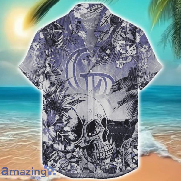 Colorado Rockies Tropical Skull Halloween 3D Hawaiian Shirt For Men Women MLB Fans Product Photo 1