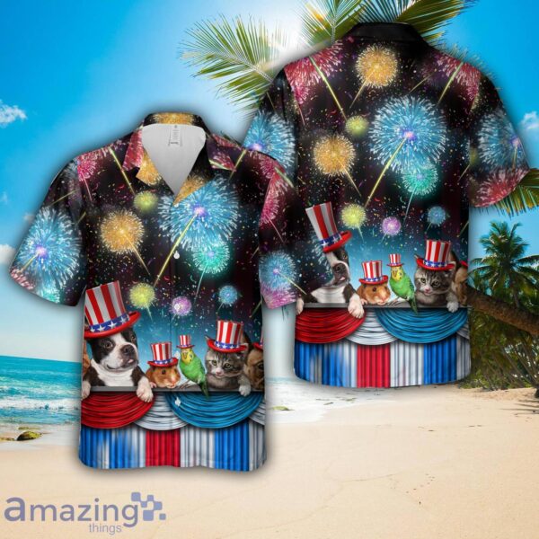 4th Of July Pet Celebration And Independence Day Pets Hawaiian Shirt Product Photo 1