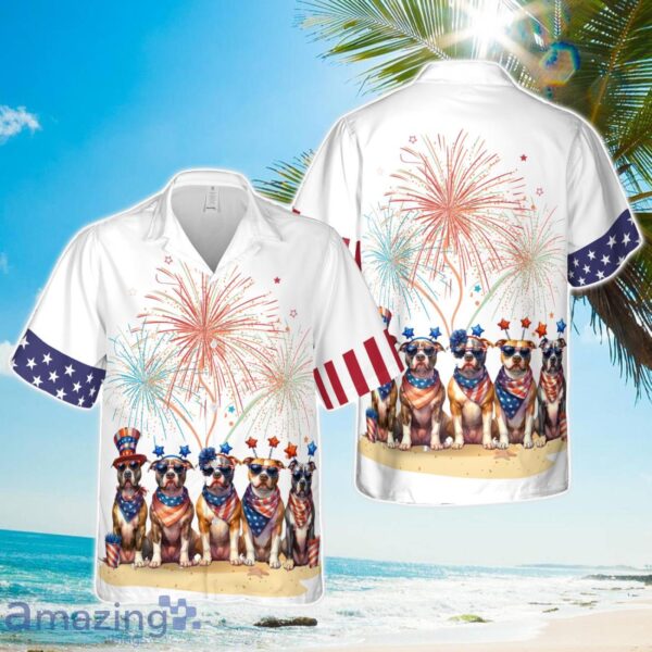 4th Of July Pit Bull Hawaiian Shirt Product Photo 1