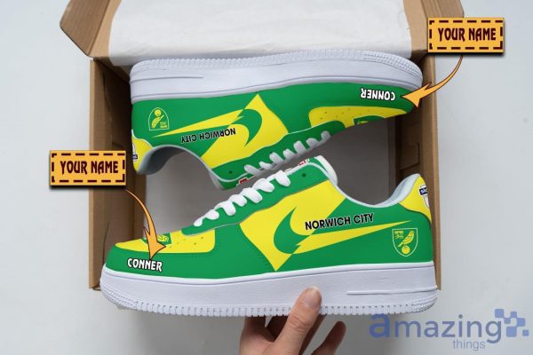 Norwich City Air Force Shoes Custom Name Men Women Gift AF1 Shoes Product Photo 1