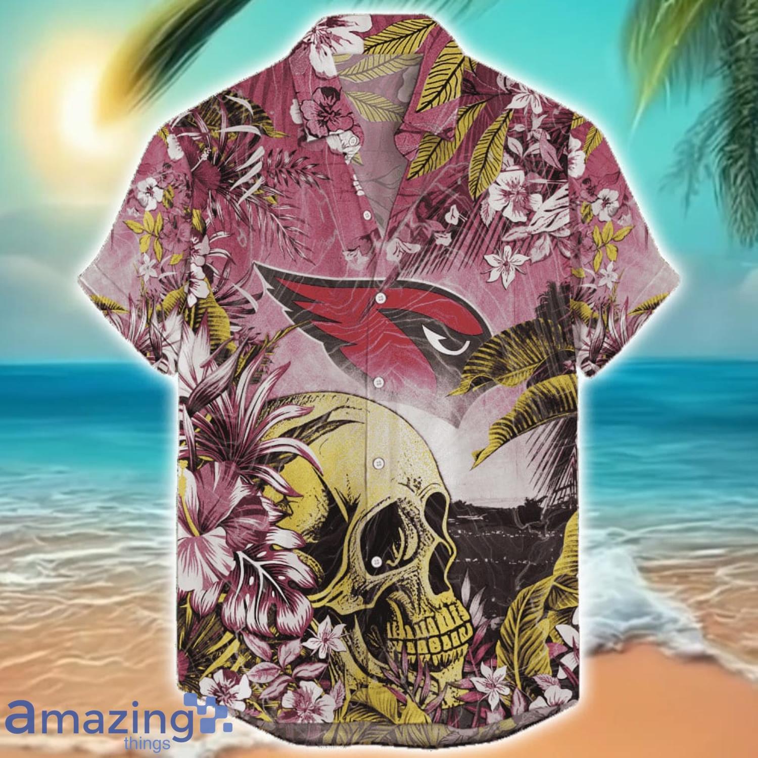 Arizona Cardinals Tropical Skull Halloween 3D Hawaiian Shirt For Men Women NFL Fans Arizona Cardinals Tropical Skull Halloween 3D Hawaiian Shirt For Men Women NFL Fans Product Photo 1
