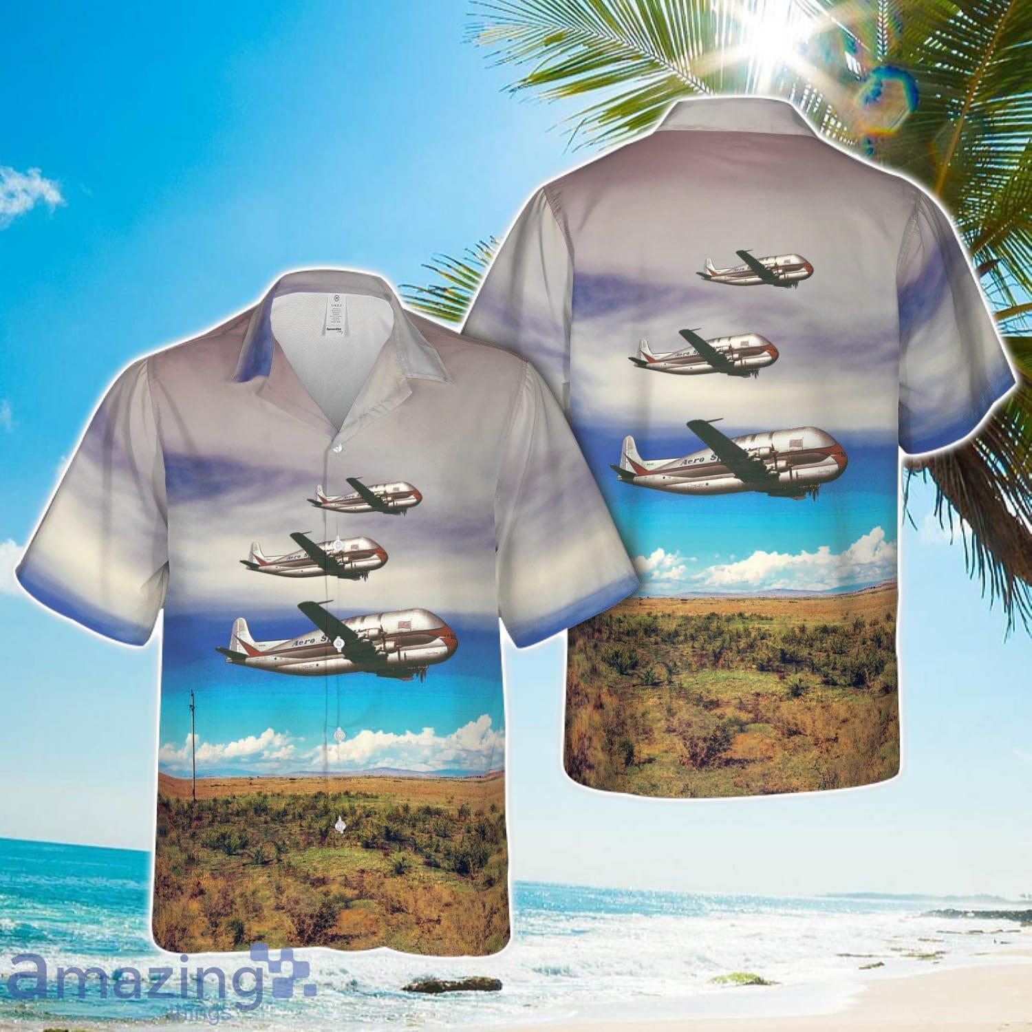 Aero Spacelines Pregnant Guppy Aloha 3D Hawaiian Shirt Product Photo 1