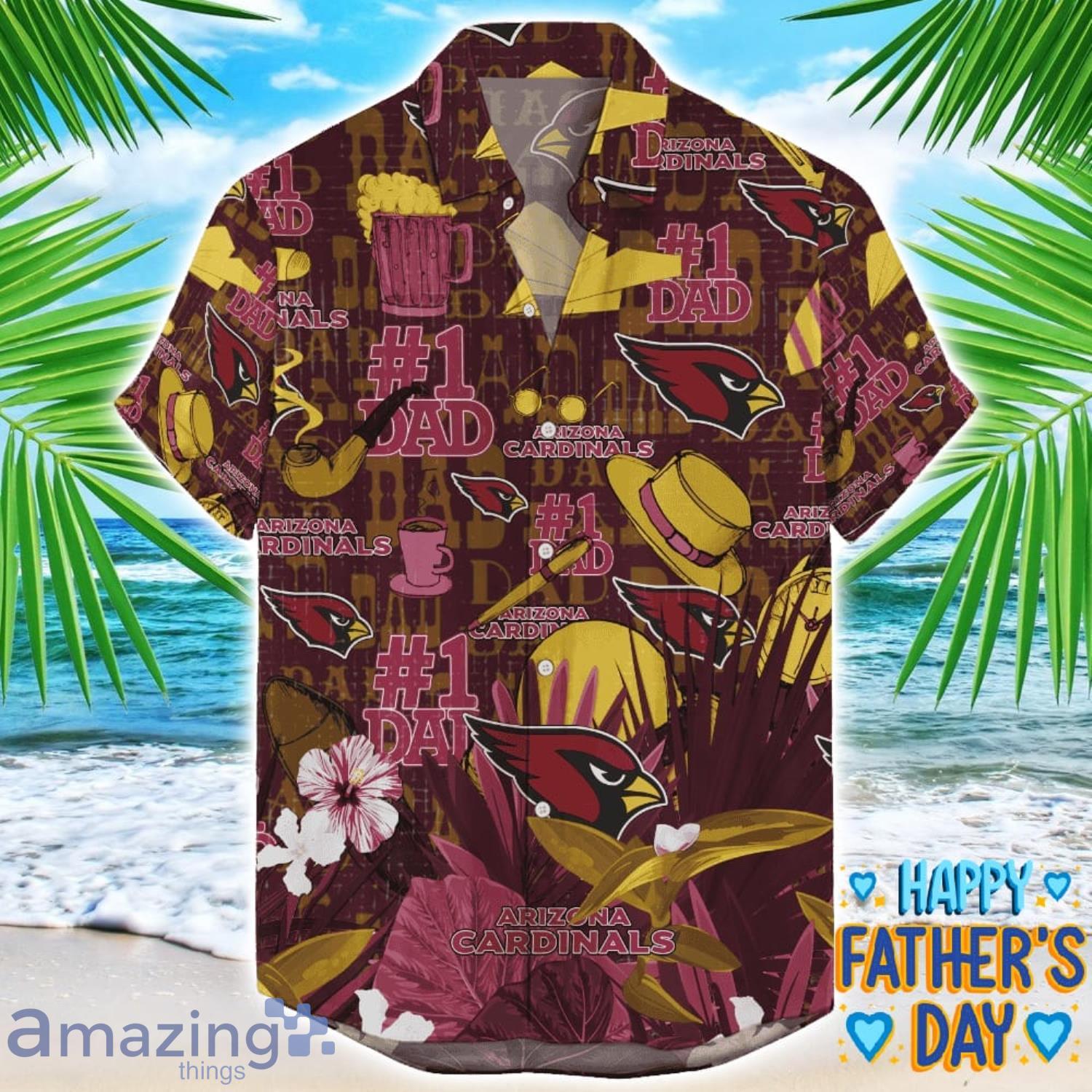 Arizona Cardinals Coffee Hat and Logo Pattern Hawaiian Shirt Father’s Day Gift NFL Team image Arizona Cardinals Coffee Hat and Logo Pattern Hawaiian Shirt Father’s Day Gift NFL Team Product Photo 1
