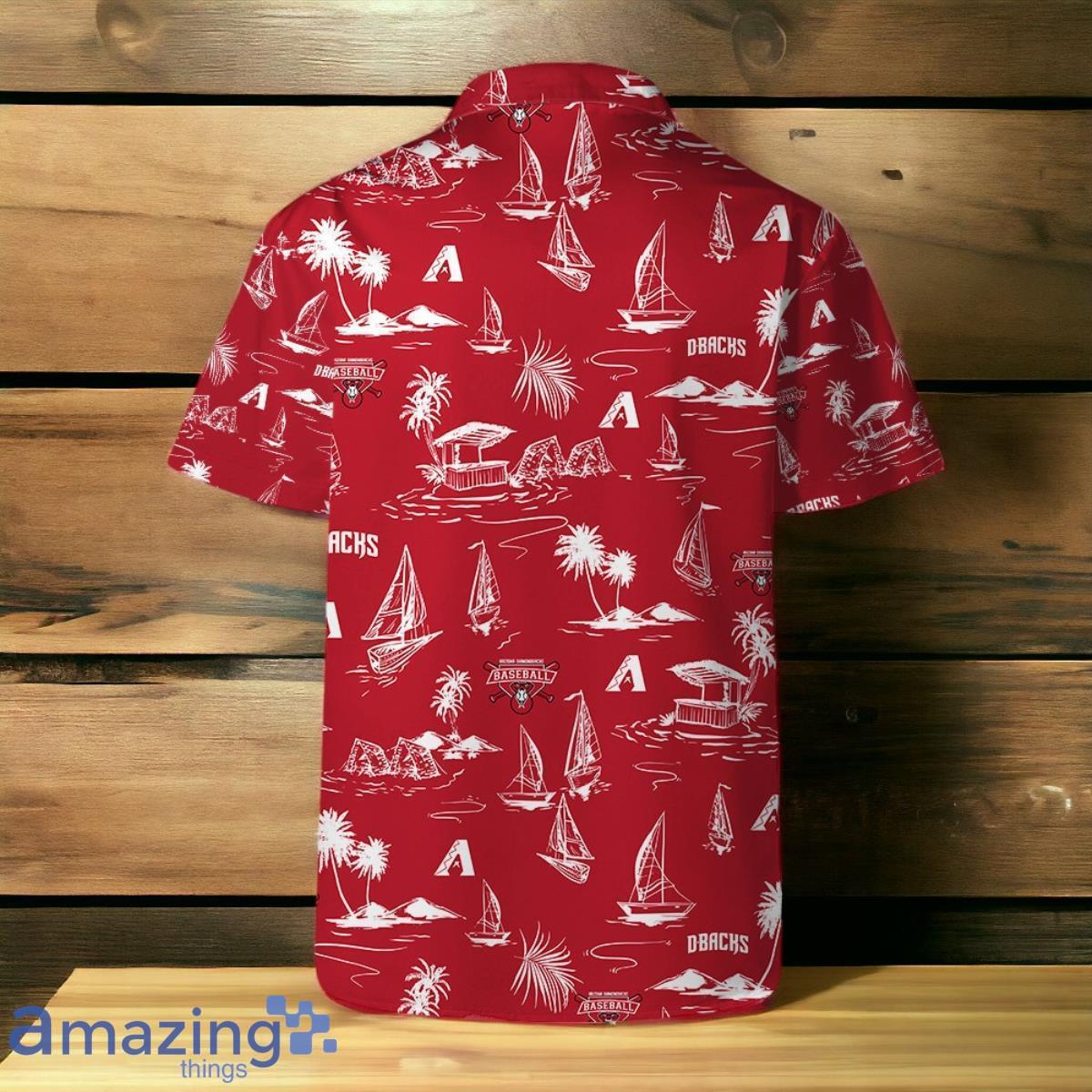 Arizona Diamondbacks Team Logo Beach Vibes Pattern Hawaiian Shirt And Short image Arizona Diamondbacks Team Logo Beach Vibes Pattern Hawaiian Shirt And Short Product Photo 3