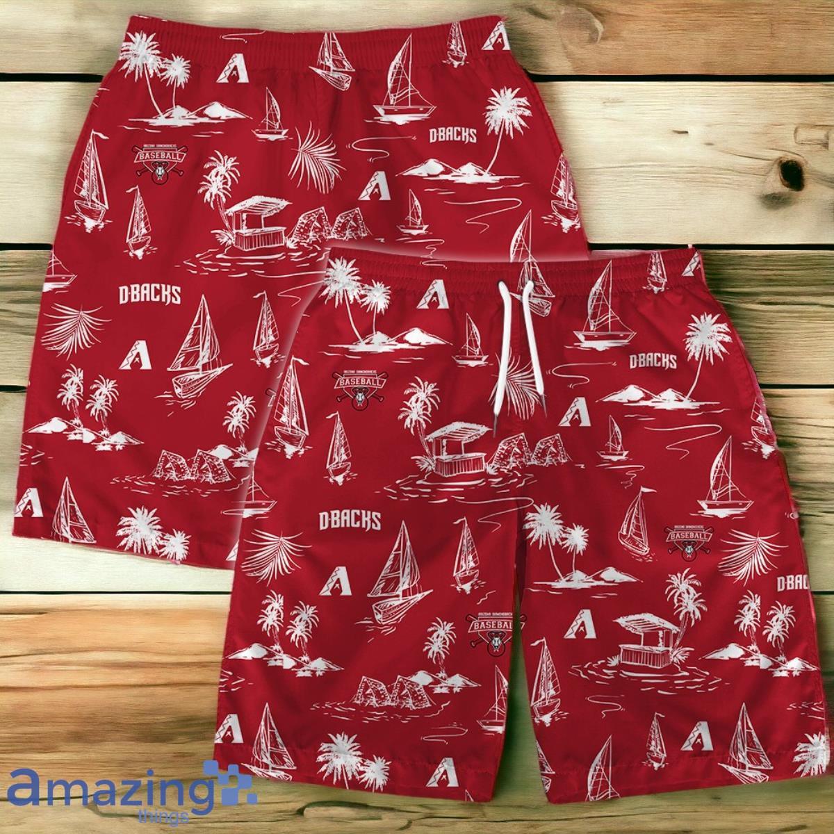 Arizona Diamondbacks Team Logo Beach Vibes Pattern Hawaiian Shirt And Short image Arizona Diamondbacks Team Logo Beach Vibes Pattern Hawaiian Shirt And Short Product Photo 4