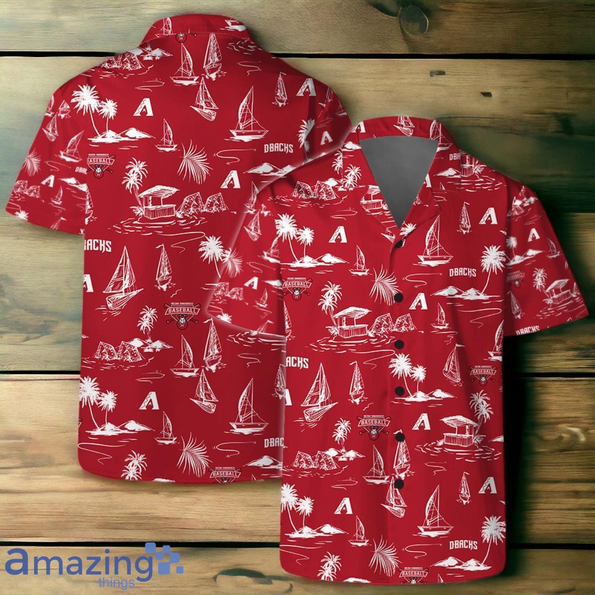 Arizona Diamondbacks Team Logo Beach Vibes Pattern Hawaiian Shirt And Short image Arizona Diamondbacks Team Logo Beach Vibes Pattern Hawaiian Shirt And Short Product Photo 1