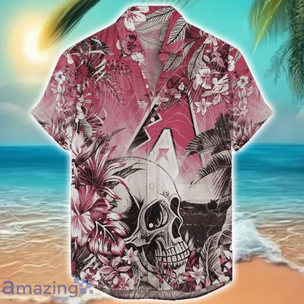 Arizona Diamondbacks Tropical Skull Halloween 3D Hawaiian Shirt For Men Women MLB Fans Product Photo 1