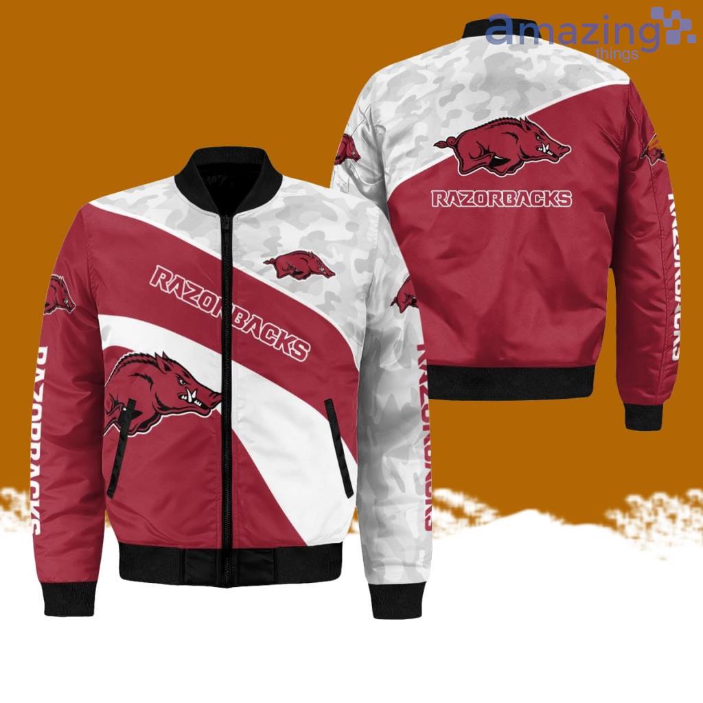 Arkansas Razorbacks Legend Camo Bomber Jacket Hot Style 3D Printing image Arkansas Razorbacks Legend Camo Bomber Jacket Hot Style 3D Printing Product Photo 1