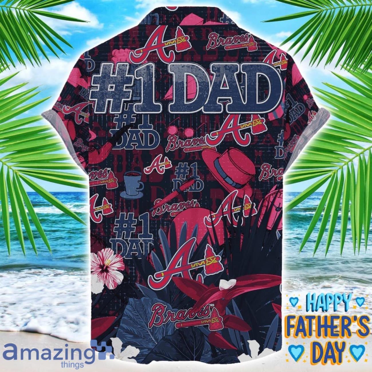 Atlanta Braves Coffee Hat and Logo Pattern Hawaiian Shirt Father’s Day Gift MLB Team image Atlanta Braves Coffee Hat and Logo Pattern Hawaiian Shirt Father’s Day Gift MLB Team Product Photo 2