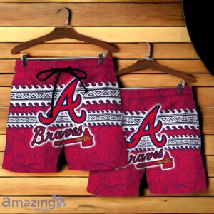 Atlanta Braves MLB Brocade Motifs Summer Hawaiian Shirt And Short Product Photo 4