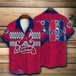 Atlanta Braves MLB Brocade Motifs Summer Hawaiian Shirt And Short Product Photo 1