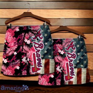 Atlanta Braves MLB US Flag Summer Tropical Hawaiian Shirt And Short image Atlanta Braves MLB US Flag Summer Tropical Hawaiian Shirt And Short Product Photo 4