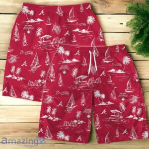 Atlanta Braves Team Logo Beach Vibes Pattern Hawaiian Shirt And Short image Atlanta Braves Team Logo Beach Vibes Pattern Hawaiian Shirt And Short Product Photo 4
