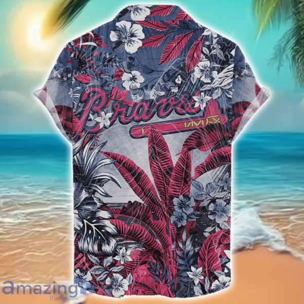 Atlanta Braves Tropical Skull Halloween 3D Hawaiian Shirt For Men Women MLB Fans Product Photo 2