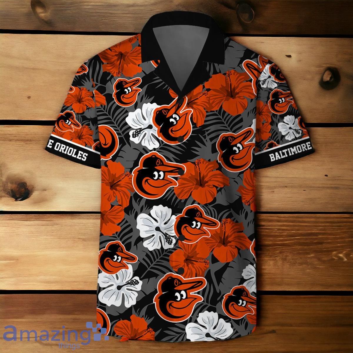 Baltimore Orioles MLB Team Logo Hawaiian Shirt And Short Vintage Pattern image Baltimore Orioles MLB Team Logo Hawaiian Shirt And Short Vintage Pattern Product Photo 2