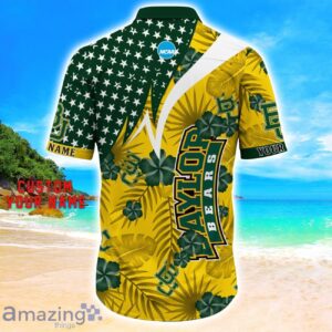 Baylor Bears Star Tropical Flower 3D Printed Hawaiian Shirt Personalized Name Product Photo 3