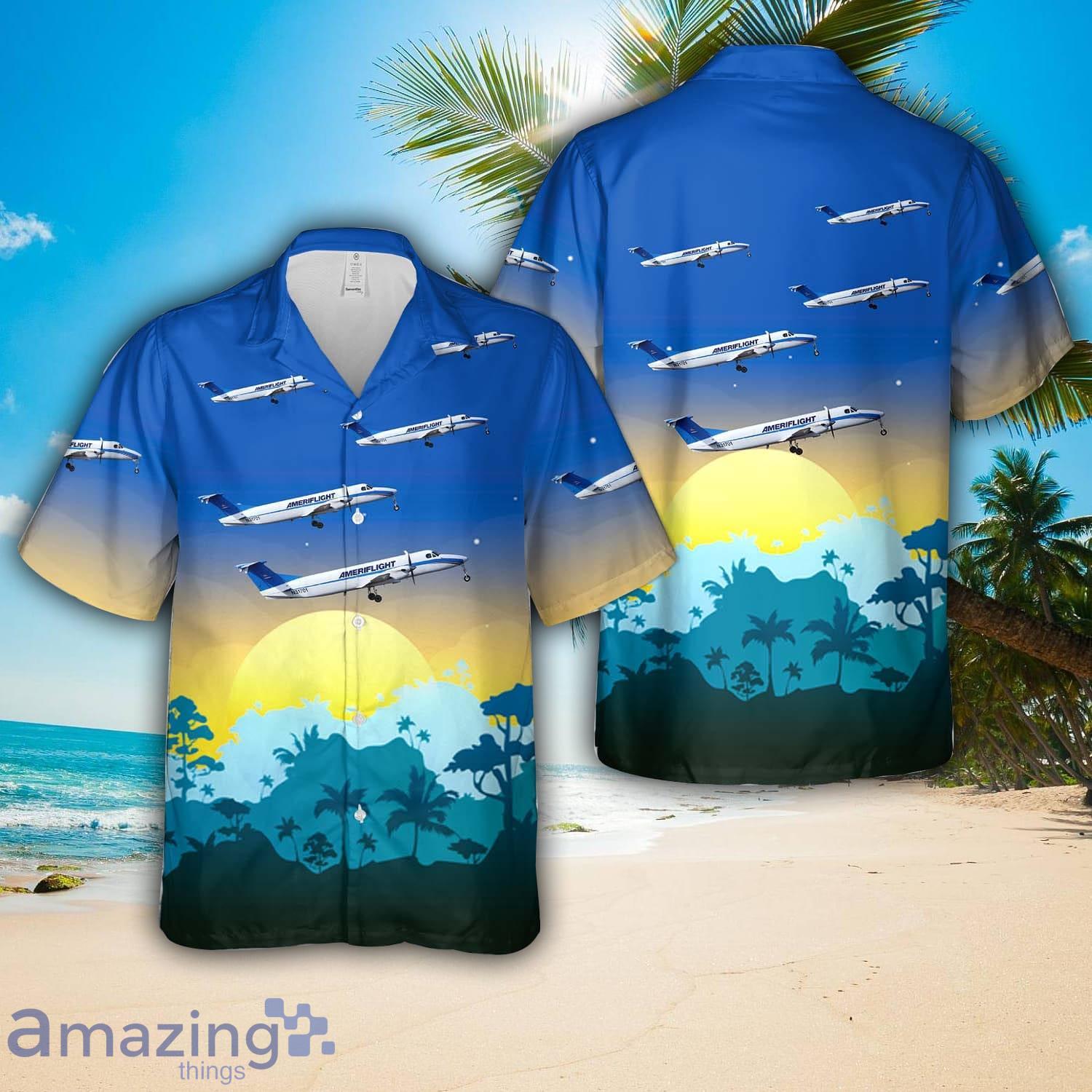 Beech 1900C Ameriflight Hawaiian Shirt Beach Gift image Beech 1900C Ameriflight Hawaiian Shirt Beach Gift Product Photo 1