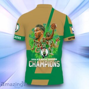 Boston Celtics National Basketball Association Playoffs 3D Polo Shirt Basketball Pattern Product Photo 3
