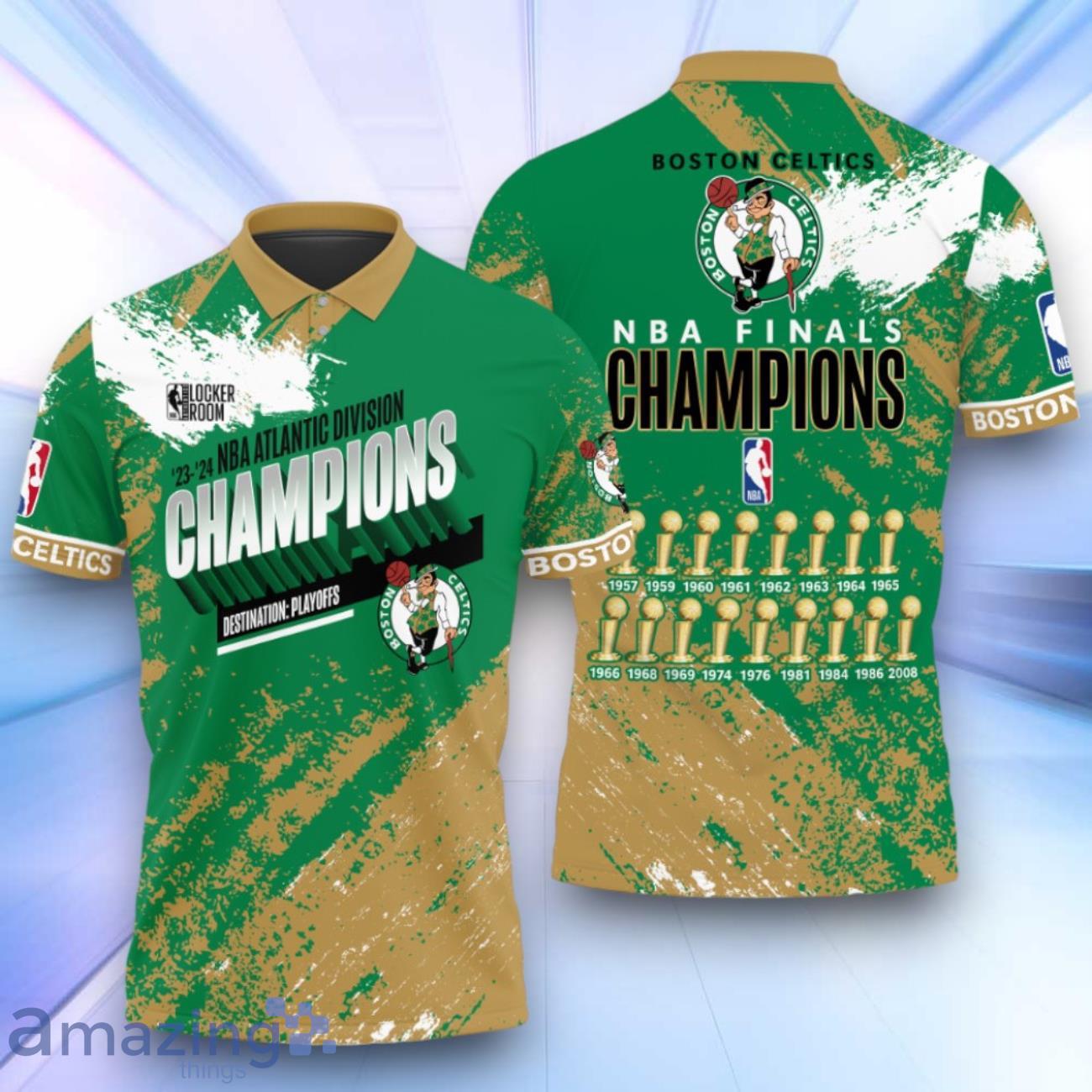 Boston Celtics National Basketball Association Playoffs 3D Polo Shirt Basketball Pattern For Fans image Boston Celtics National Basketball Association Playoffs 3D Polo Shirt Basketball Pattern For Fans Product Photo 1