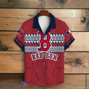 Boston Red Sox MLB Brocade Motifs Summer Hawaiian Shirt And Short image Boston Red Sox MLB Brocade Motifs Summer Hawaiian Shirt And Short Product Photo 2